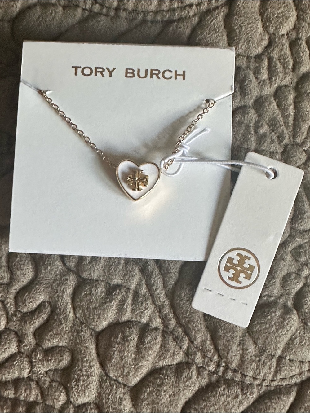 Tory Burch Kira Heart Pendant Necklace with dust bag